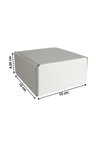 E-Ticaret Kargo Kutusu 10x10x4,5 cm Beyaz