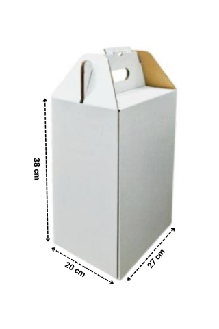 Çift Oluklu Gıda Kolisi 27x20x38 cm Beyaz