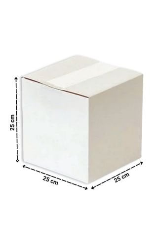 Çift Oluklu Koli 25x25x25 cm Beyaz
