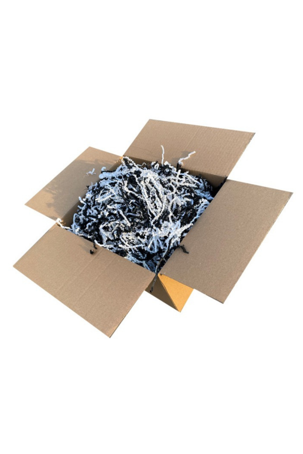 Zikzak Kırpık Kağıt Dolgu Malzemesi Kraft 1 Kg - Siyah-Beyaz